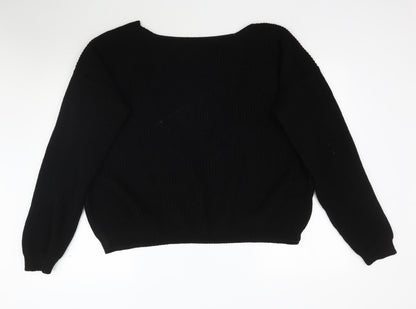 Boohoo Womens Black  Knit Pullover Jumper Size 20