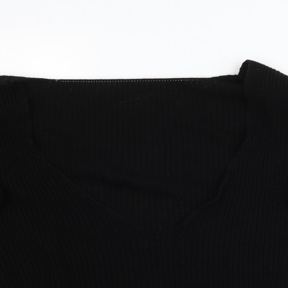 Boohoo Womens Black  Knit Pullover Jumper Size 20