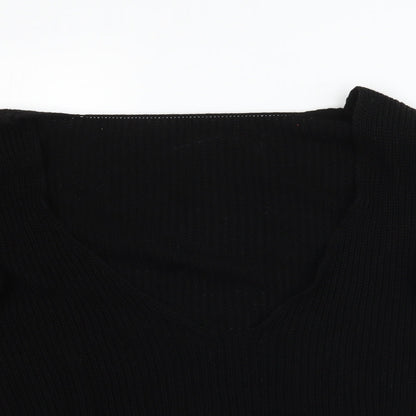Boohoo Womens Black  Knit Pullover Jumper Size 20