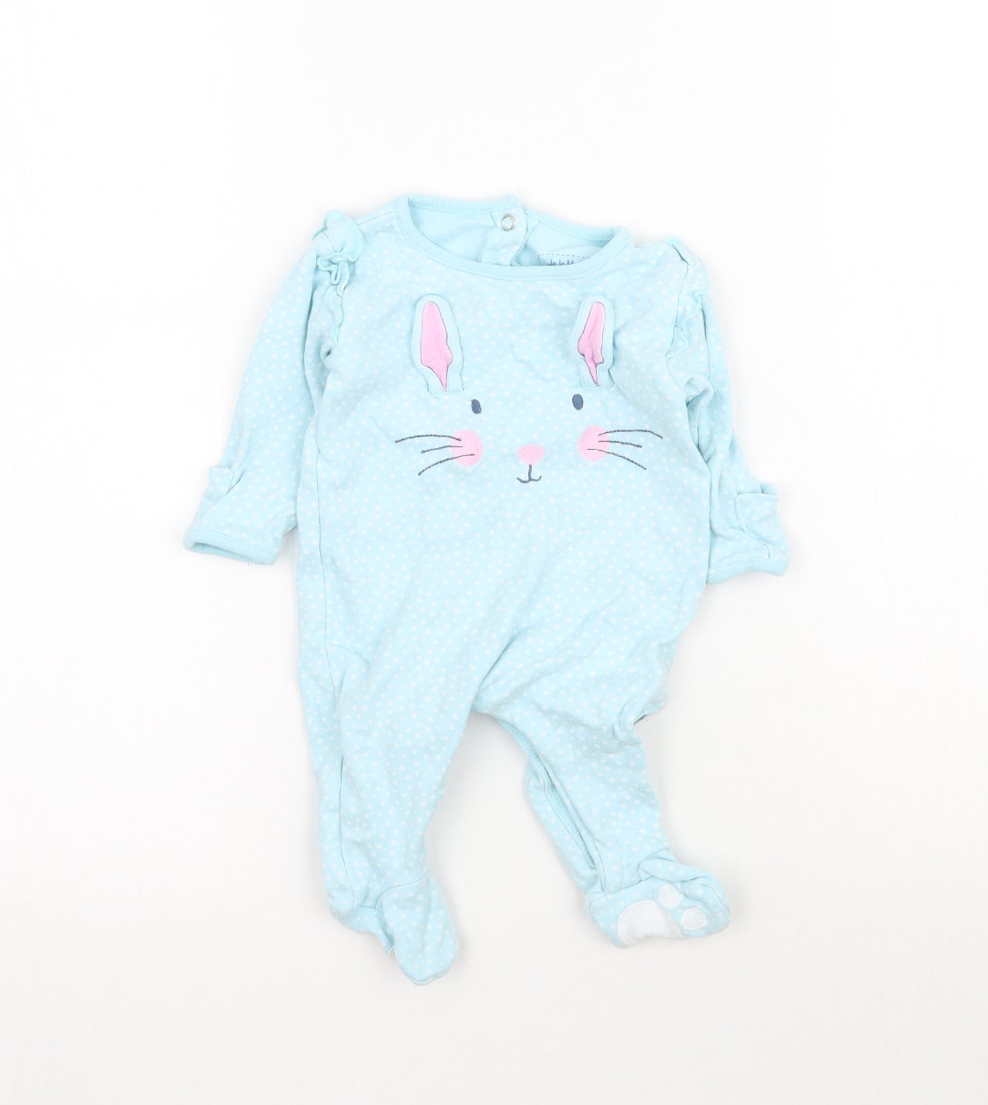 JoJo Maman Bébé Baby Blue   Babygrow One-Piece   - Bunny Rabbit