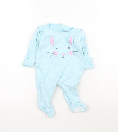 JoJo Maman Bébé Baby Blue   Babygrow One-Piece   - Bunny Rabbit