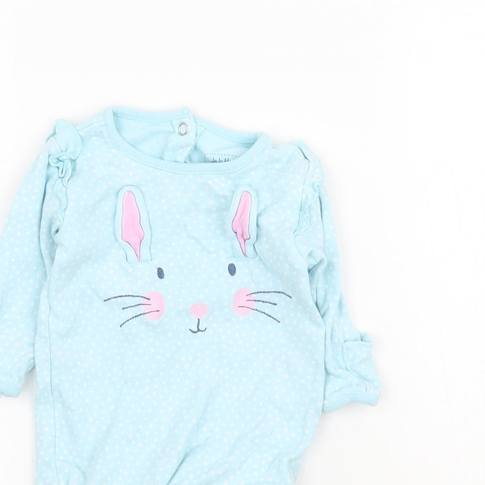 JoJo Maman Bébé Baby Blue   Babygrow One-Piece   - Bunny Rabbit