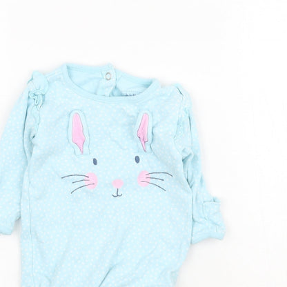 JoJo Maman Bébé Baby Blue   Babygrow One-Piece   - Bunny Rabbit