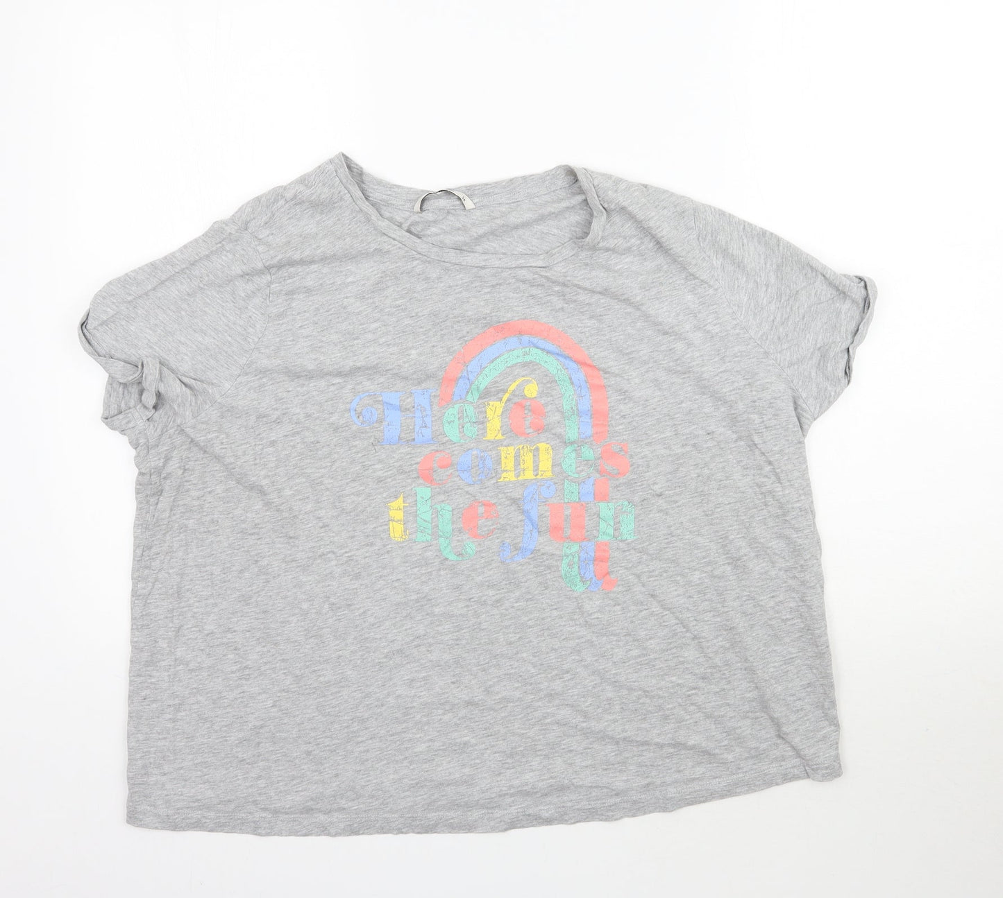 Womens UK Size 2 TU Grey Basic T-Shirt