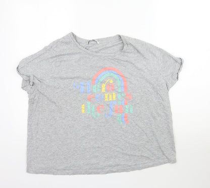 Womens UK Size 2 TU Grey Basic T-Shirt
