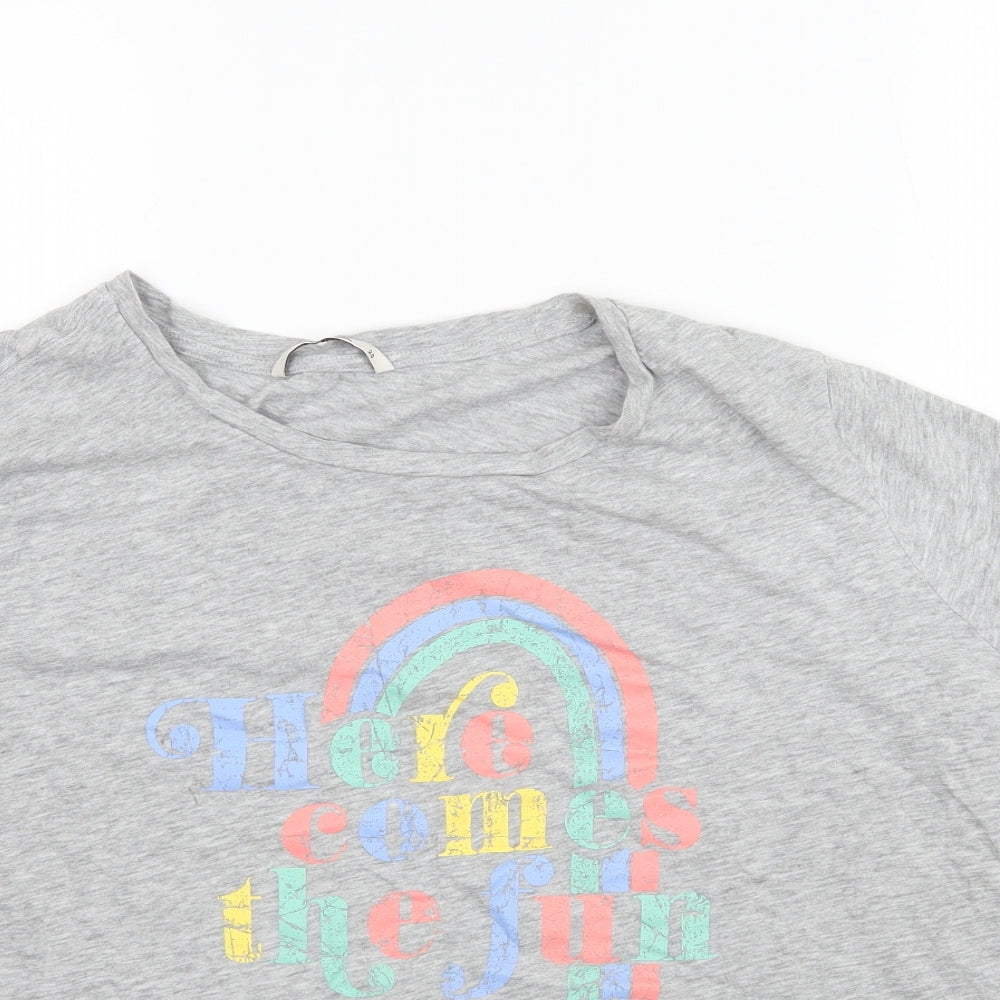 Womens UK Size 2 TU Grey Basic T-Shirt