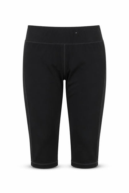 Front view of Athlete works women’s black biker shorts, size M
