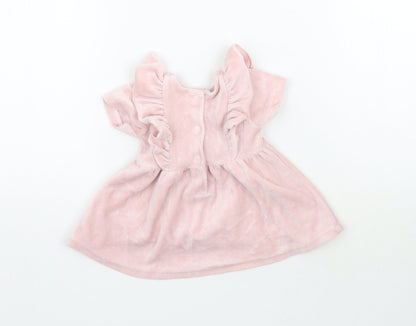 Matalan Girls Pink  Velour Fit & Flare  Size Newborn