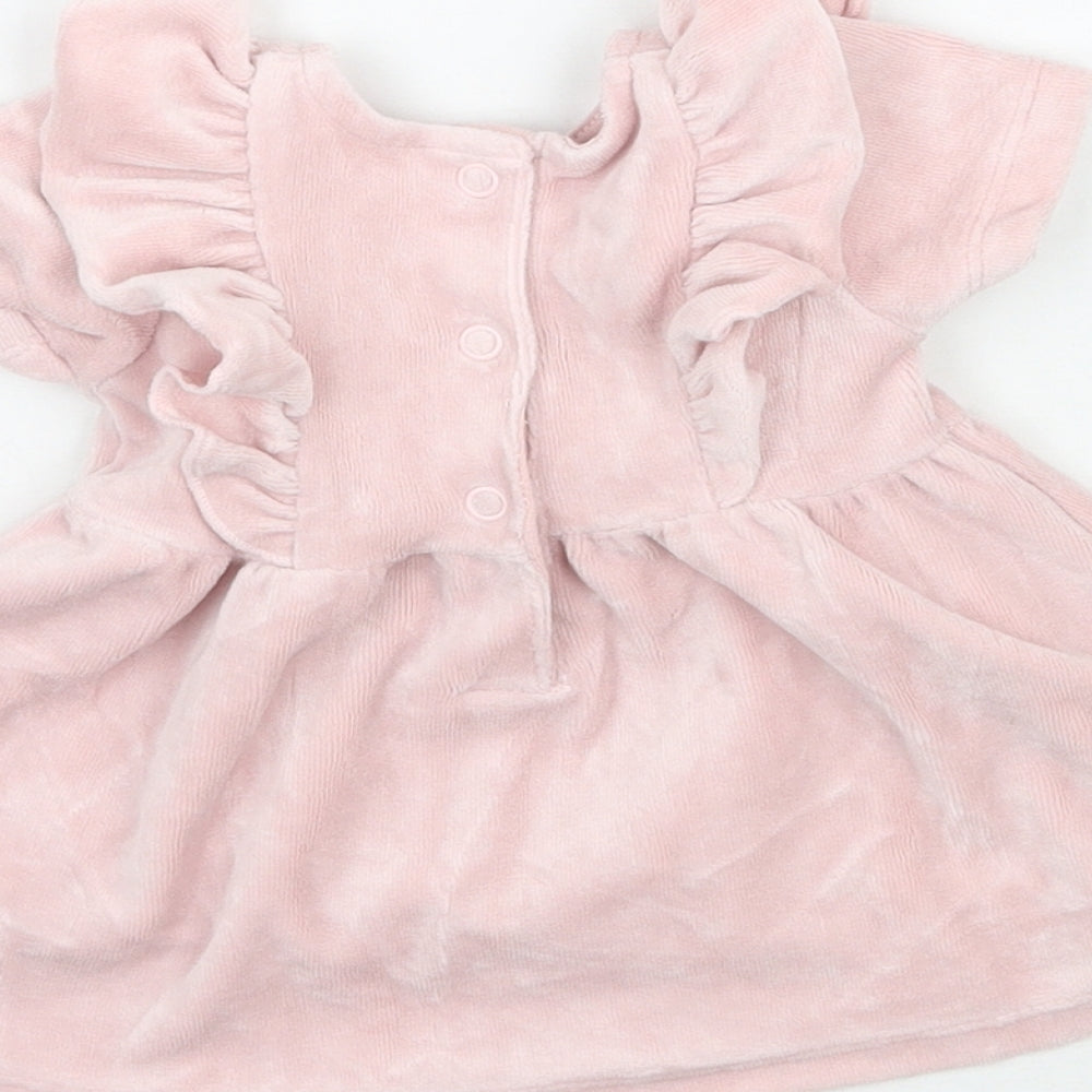 Matalan Girls Pink  Velour Fit & Flare  Size Newborn