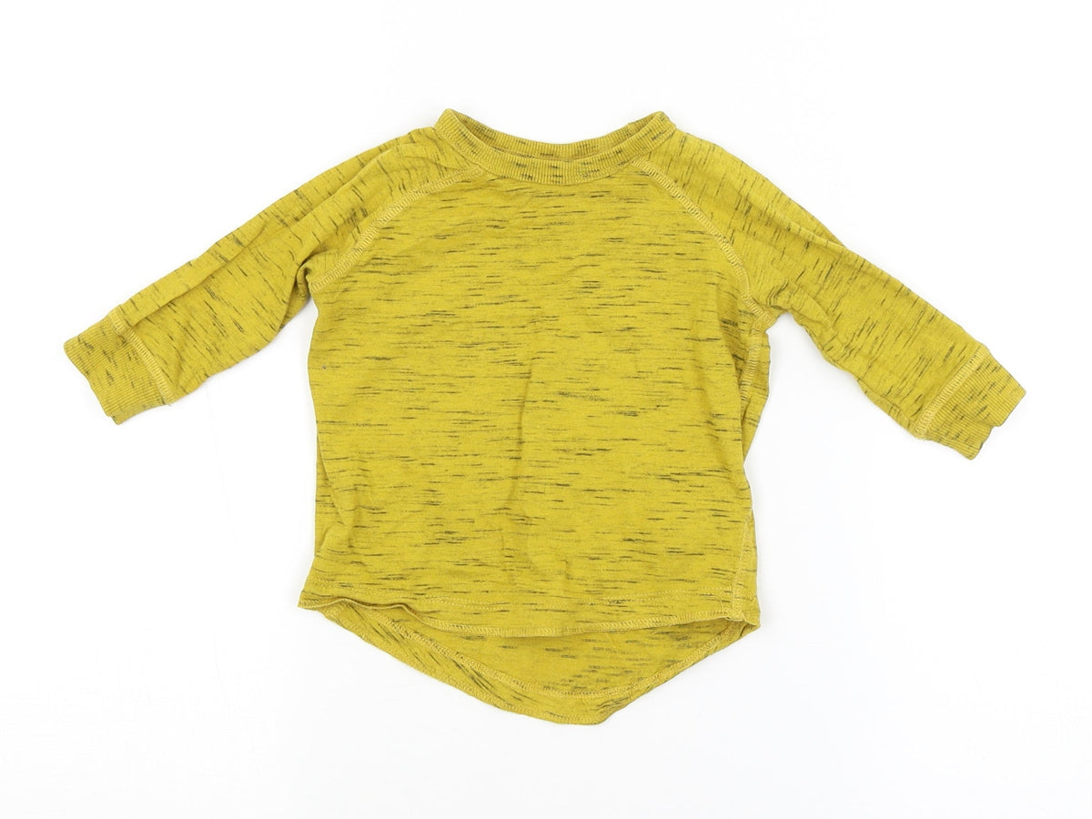 Additional front view of Next Baby Yellow Basic T-Shirt, size 6-9, Months