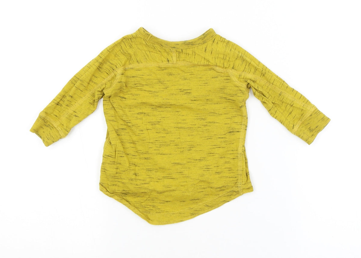 Back view of Next Baby Yellow Basic T-Shirt, size 6-9, Months