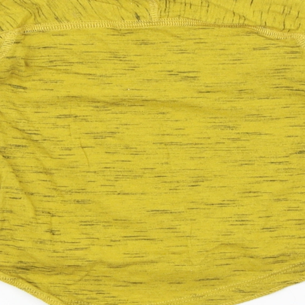 Brand and care label for Next Baby Yellow Basic T-Shirt, size 6-9, Months