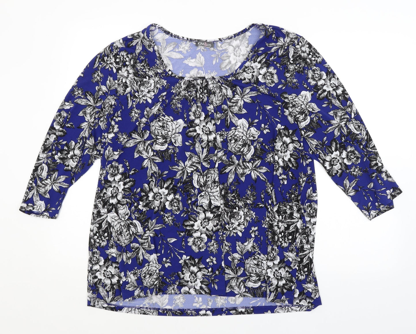 Womens UK Size  KIM&CO Blue Basic Blouse