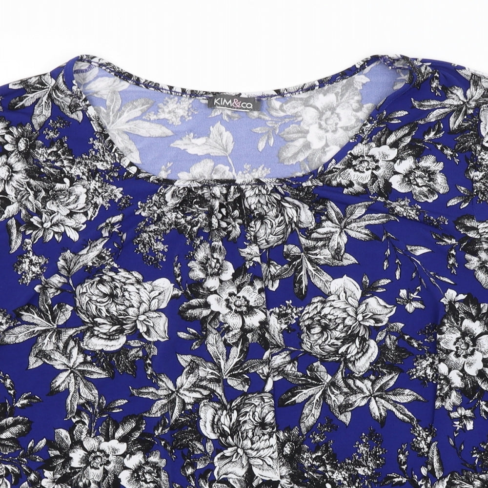 Womens UK Size  KIM&CO Blue Basic Blouse