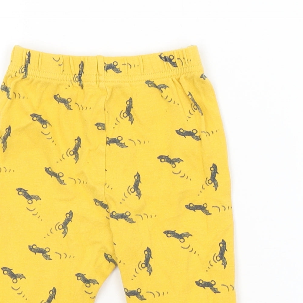 Close-up detail of George Baby Yellow Solid Pyjama Pants, size 6-9, Months