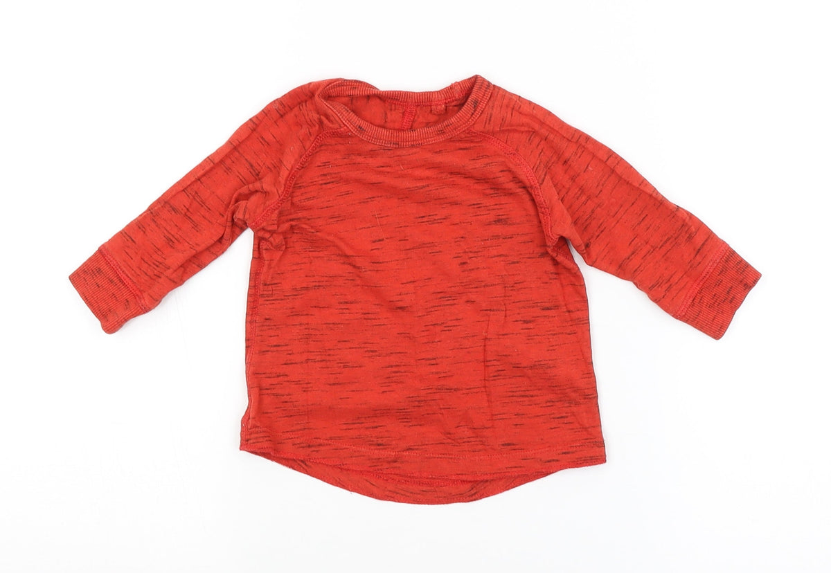 Additional front view of Next Baby Red Basic T-Shirt, size 6-9, Months