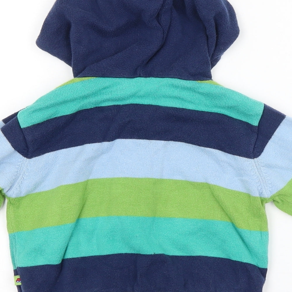 Brand and care label for Blue Zoo Baby Blue Striped Basic Jacket Jacket, size 9-12, Months