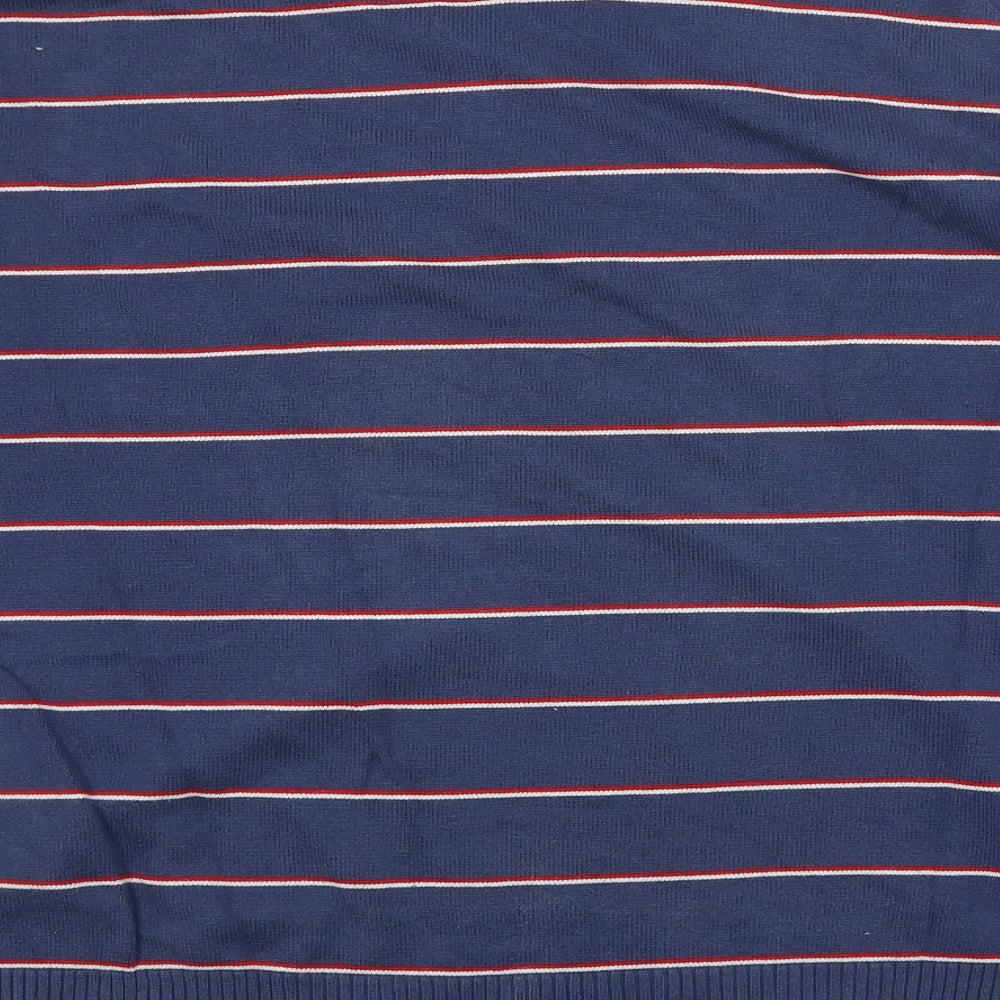H&M Mens Blue Striped  Pullover Jumper Size XL