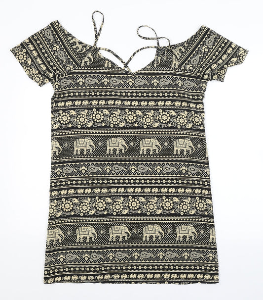 Boohoo Womens Multicoloured Paisley  Basic Blouse Size 10