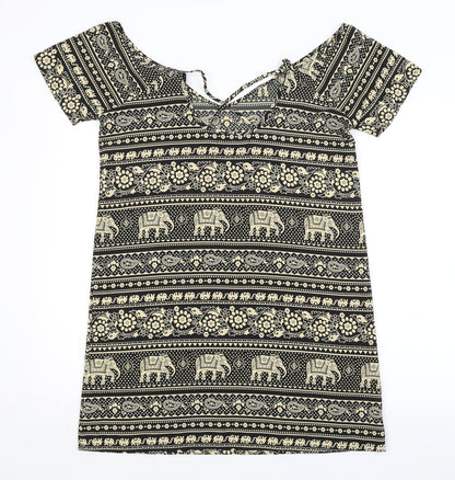 Boohoo Womens Multicoloured Paisley  Basic Blouse Size 10