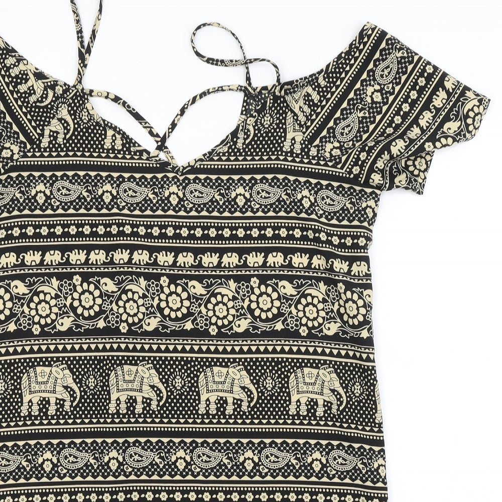 Boohoo Womens Multicoloured Paisley  Basic Blouse Size 10