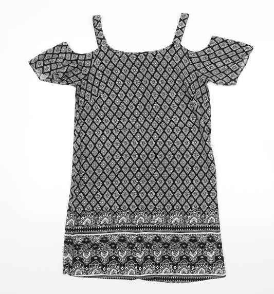 Papaya Womens Black Argyle/Diamond  A-Line  Size 8