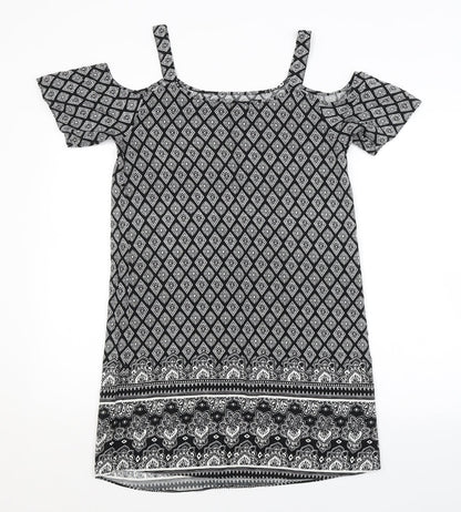 Papaya Womens Black Argyle/Diamond  A-Line  Size 8