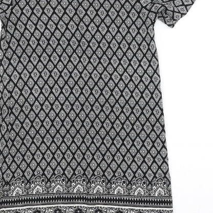 Papaya Womens Black Argyle/Diamond  A-Line  Size 8