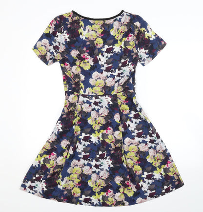 Monsoon Womens Multicoloured Floral  A-Line  Size 8