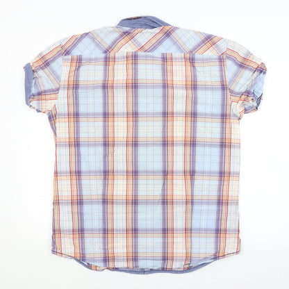 Angelo Litrico Mens Multicoloured Check   Button-Up Size XL