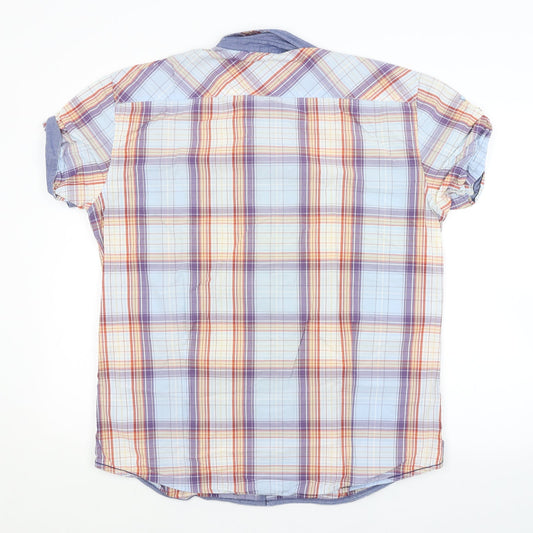 Angelo Litrico Mens Multicoloured Check   Button-Up Size XL