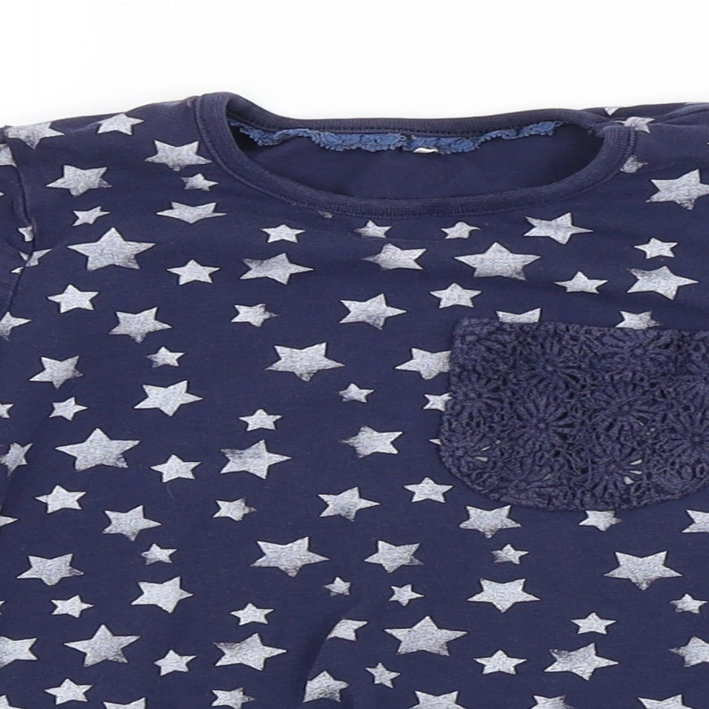 George Girls Blue Argyle/Diamond   Pyjama Top Size 4-5 Years