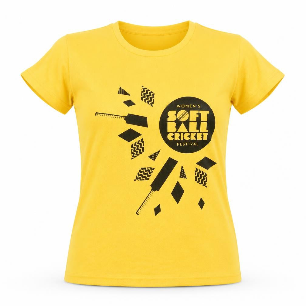 Front view of DMC women’s orange basic t-shirt, size UK 14