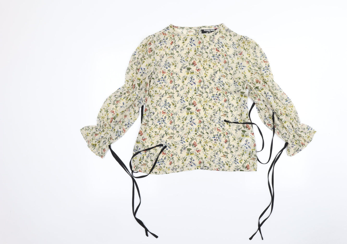 Womens UK Size 6 Fashion Union Green Basic Blouse