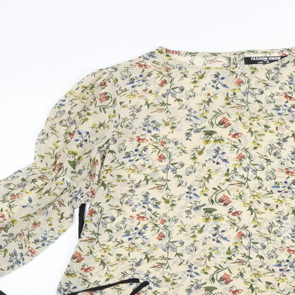 Womens UK Size 6 Fashion Union Green Basic Blouse