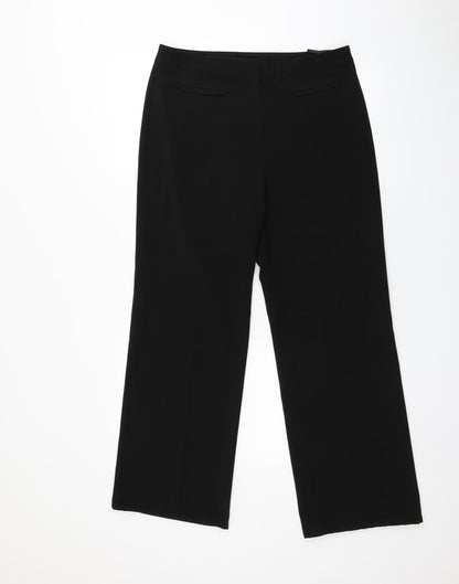 Womens UK Size 12 Mia Moda Regular Fit  Black Trousers