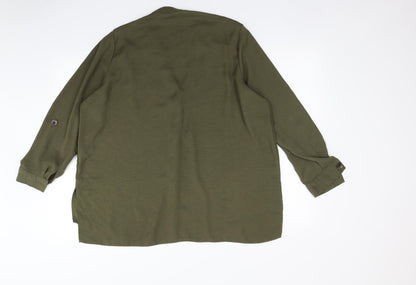 Womens UK Size 16 Matalan Green Basic Button-Up