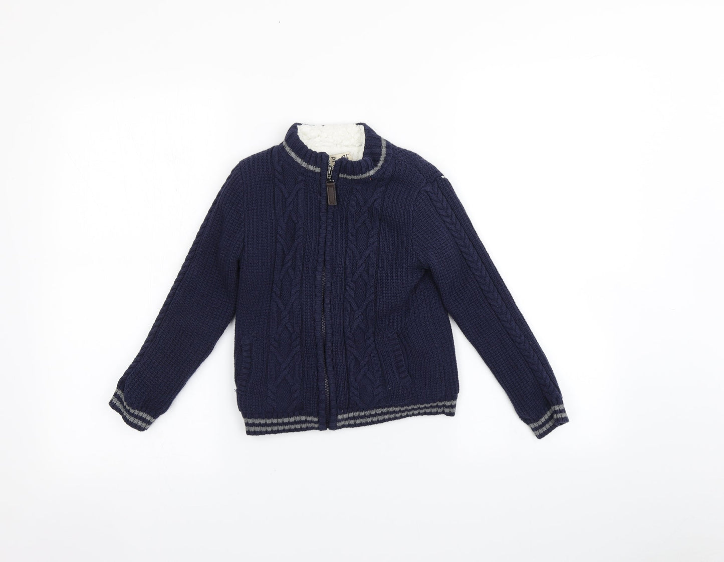 E of M Boys Blue   Full Zip Sweatshirt Size 5-6 Years