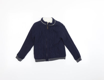 E of M Boys Blue   Full Zip Sweatshirt Size 5-6 Years