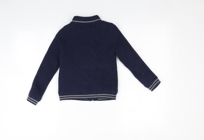 E of M Boys Blue   Full Zip Sweatshirt Size 5-6 Years