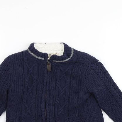 E of M Boys Blue   Full Zip Sweatshirt Size 5-6 Years