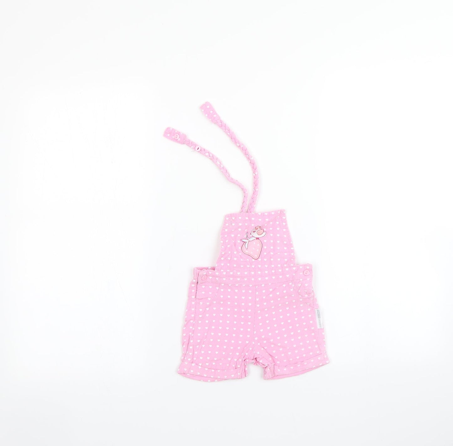 Nursey Times Baby Pink Polka Dot  Dungaree One-Piece Size 0-3 Months
