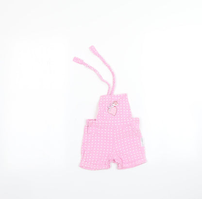 Nursey Times Baby Pink Polka Dot  Dungaree One-Piece Size 0-3 Months