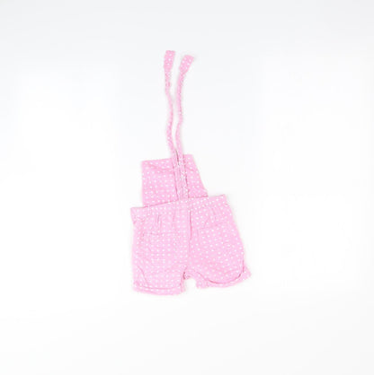 Nursey Times Baby Pink Polka Dot  Dungaree One-Piece Size 0-3 Months