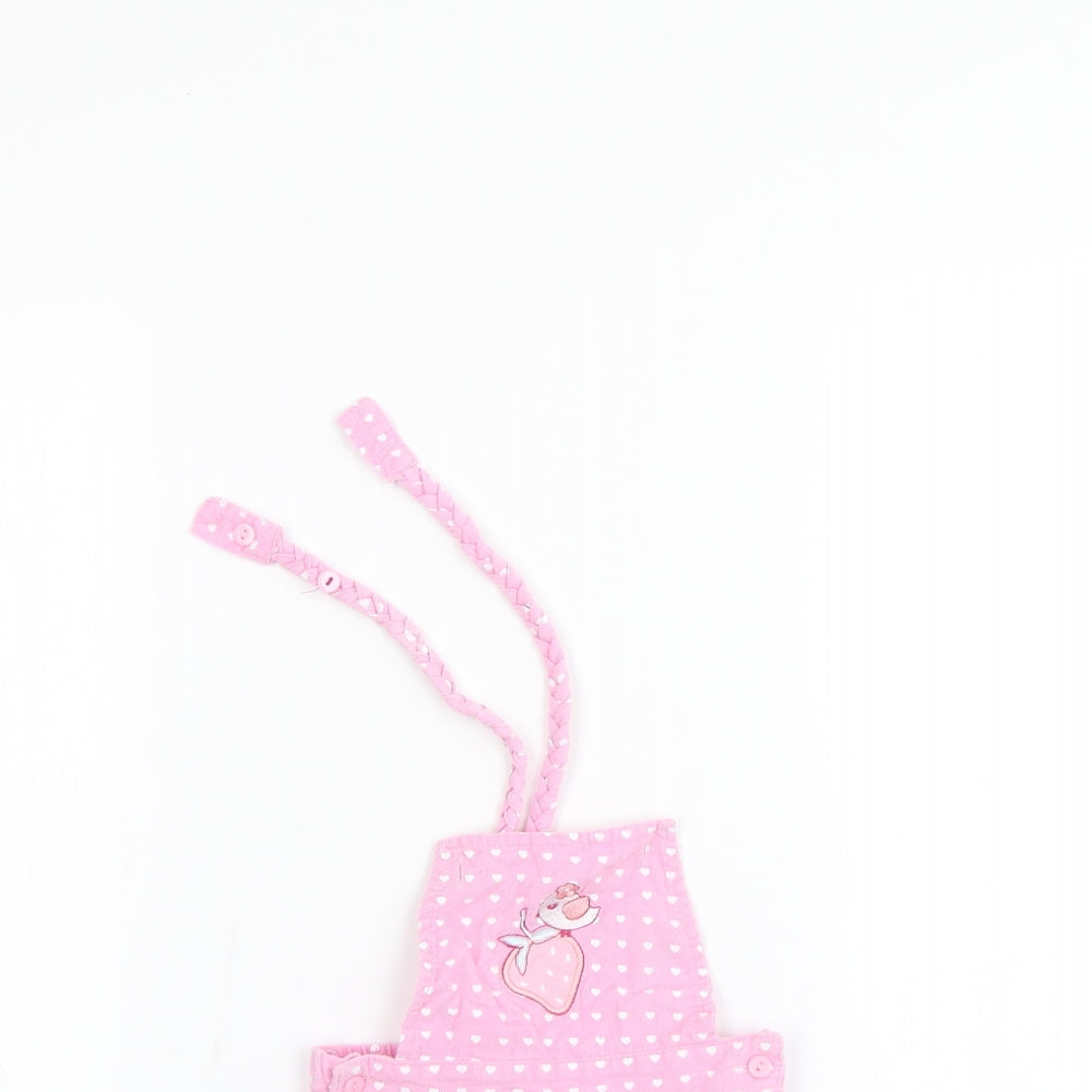 Nursey Times Baby Pink Polka Dot  Dungaree One-Piece Size 0-3 Months