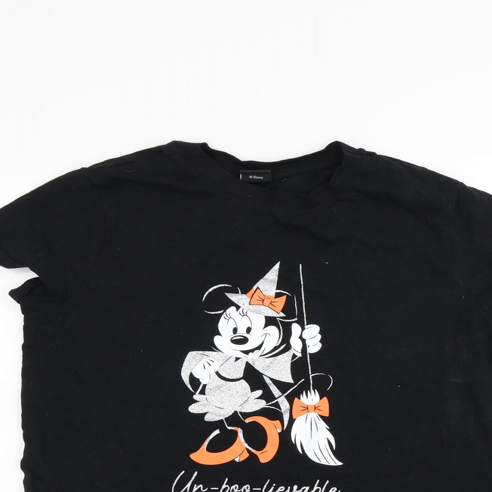 George Womens Black   Basic T-Shirt Size M  - Minnie mouse