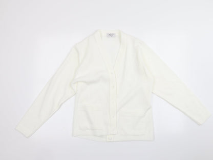 Womens UK Size S Care White Cardigan Jumper