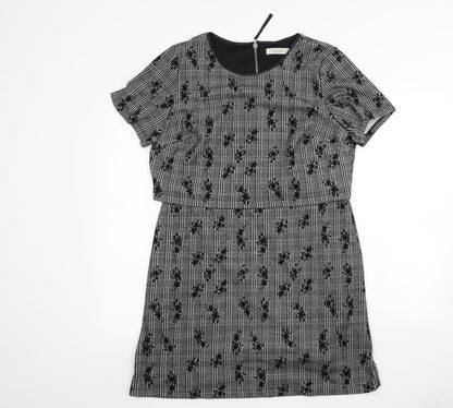Oasis Womens Grey Floral  Bodycon  Size L