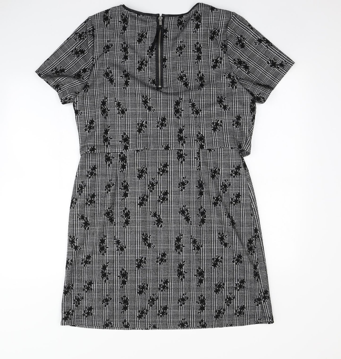 Oasis Womens Grey Floral  Bodycon  Size L