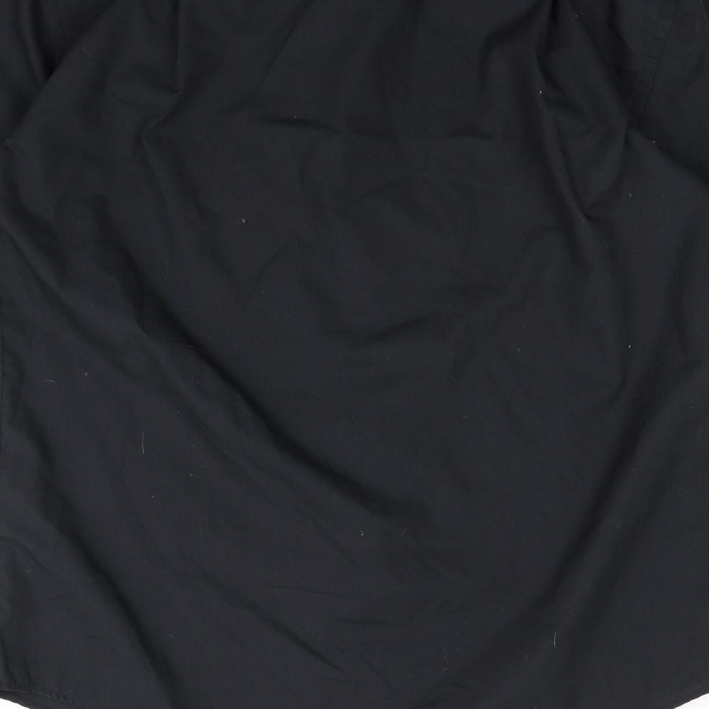 Mens UK Size 15.5 Peter England Black  Button-Up Long Sleeve Casual Shirt